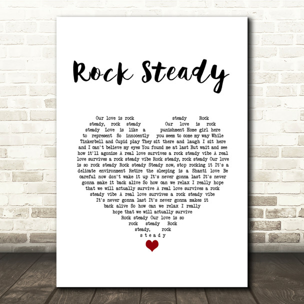 No Doubt Rock Steady White Heart Song Lyric Quote Music Print