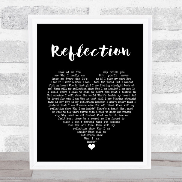 Christina Aguilera Reflection Black Heart Song Lyric Quote Music Print