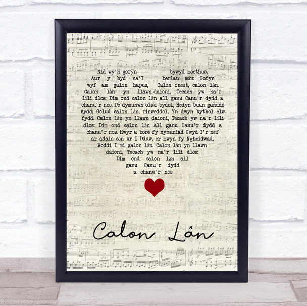 Cerys Matthews Calon Lân Script Heart Song Lyric Quote Music Print