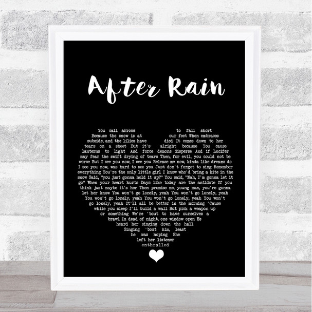 Dermot Kennedy After Rain Black Heart Song Lyric Quote Music Print