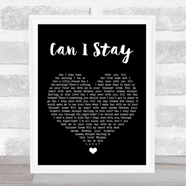 Ray LaMontagne Can I Stay Black Heart Song Lyric Quote Music Print