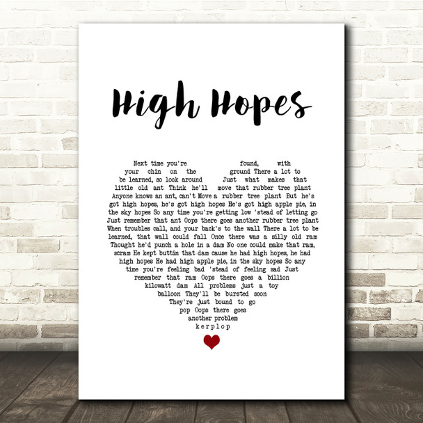 Frank Sinatra High Hopes White Heart Song Lyric Quote Music Print