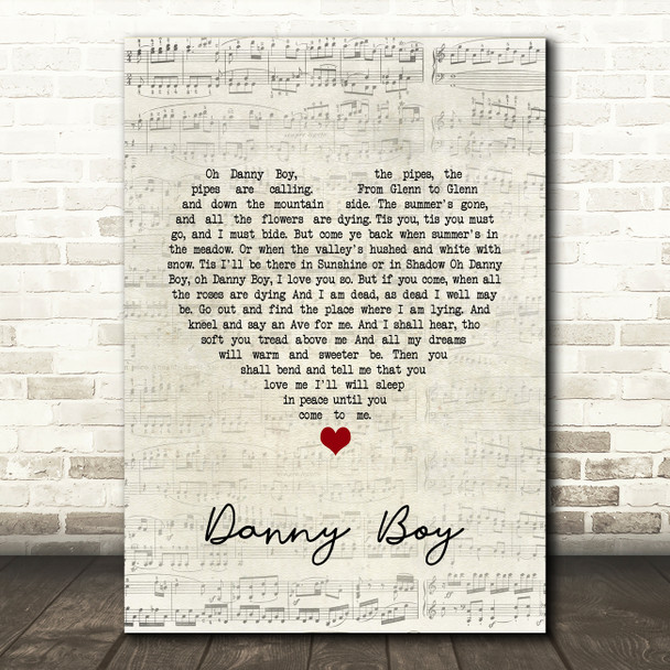 Eva Cassidy Danny Boy Script Heart Song Lyric Quote Music Print