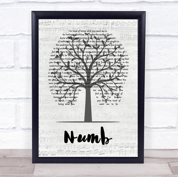 Linkin Park Numb Music Script Tree Song Lyric Quote Music Print