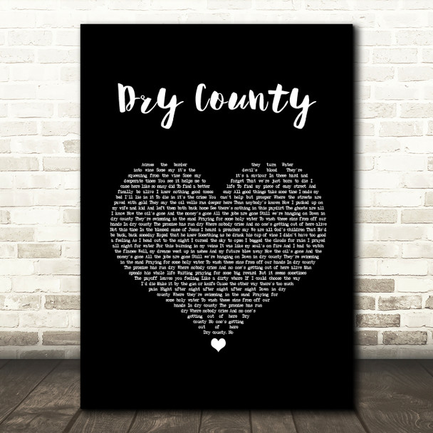 Bon Jovi Dry County Black Heart Song Lyric Quote Music Print