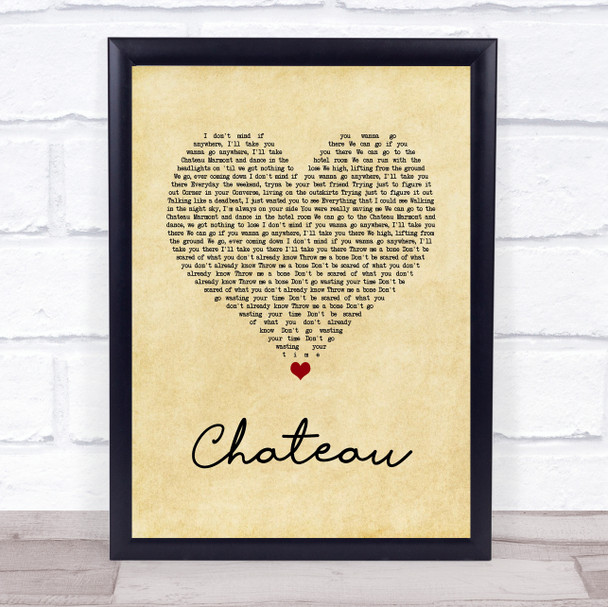 Angus & Julia Stone Chateau Vintage Heart Song Lyric Quote Music Print
