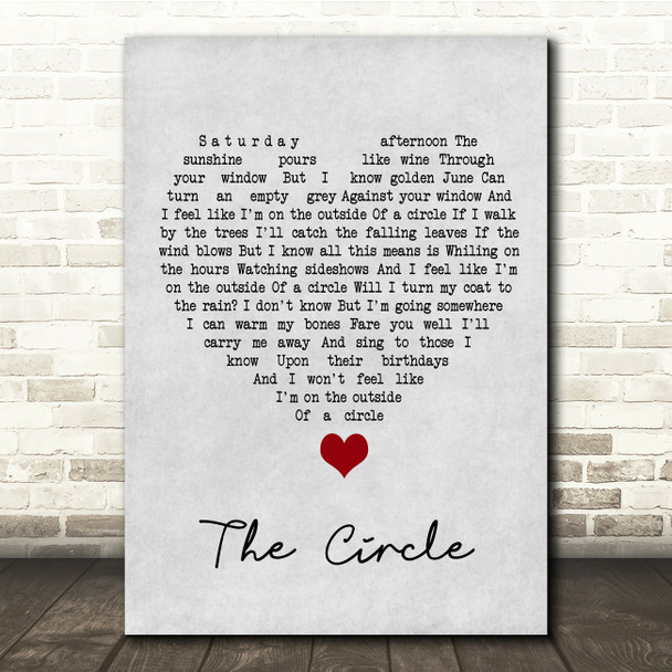 Ocean Colour Scene The Circle Grey Heart Song Lyric Quote Music Print