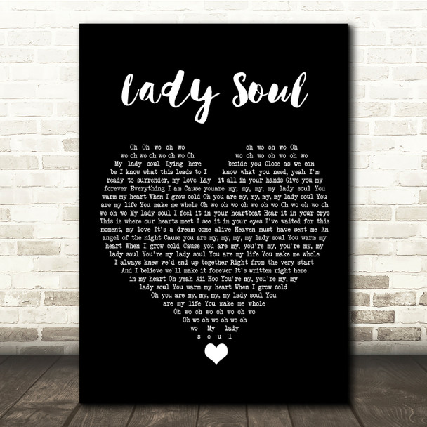 The Temptations Lady Soul Black Heart Song Lyric Quote Music Print