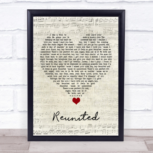 Peaches & Herb Reunited Script Heart Song Lyric Quote Music Print