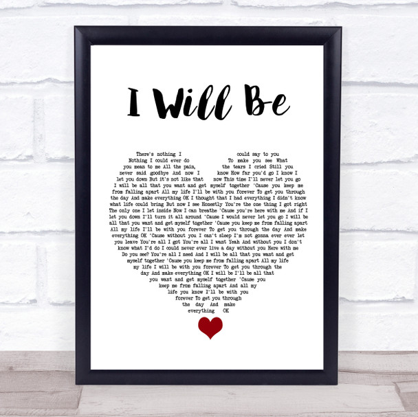 Avril Lavigne I Will Be White Heart Song Lyric Quote Music Print