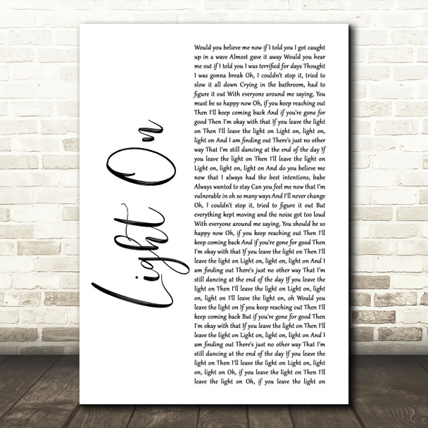 Maggie Rogers Light On White Script Song Lyric Quote Music Print