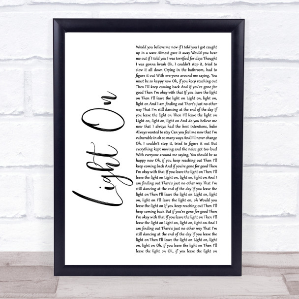 Maggie Rogers Light On White Script Song Lyric Quote Music Print