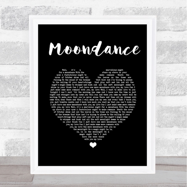 Van Morrison Moondance Black Heart Song Lyric Quote Music Print