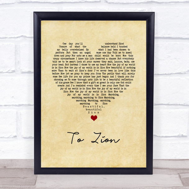 Lauryn Hill To Zion Vintage Heart Song Lyric Quote Music Print