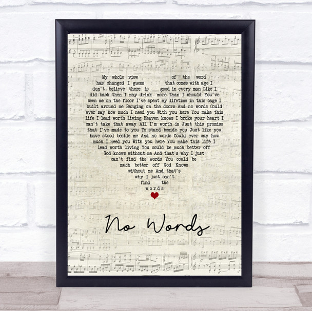 Cody Jinks No Words Script Heart Song Lyric Quote Music Print