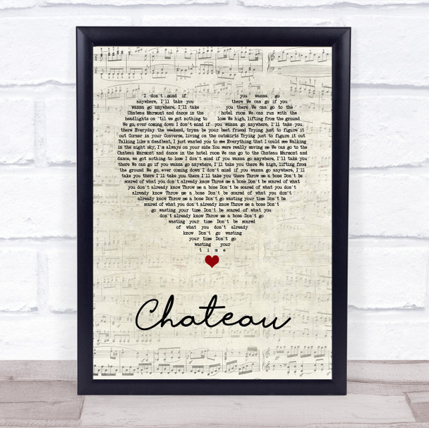 Angus & Julia Stone Chateau Script Heart Song Lyric Quote Music Print