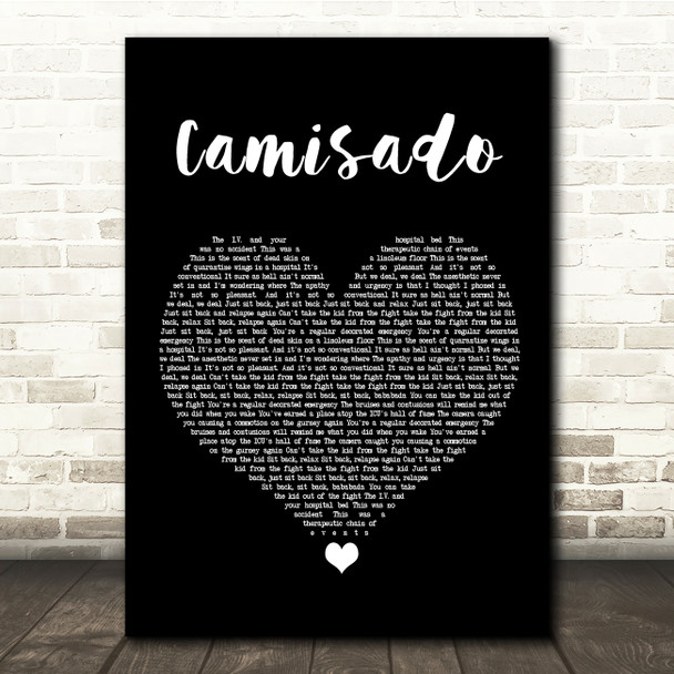 Panic! At The Disco Camisado Black Heart Song Lyric Quote Music Print