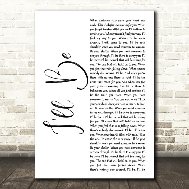 Reba McEntire I'll Be White Script Song Lyric Quote Music Print