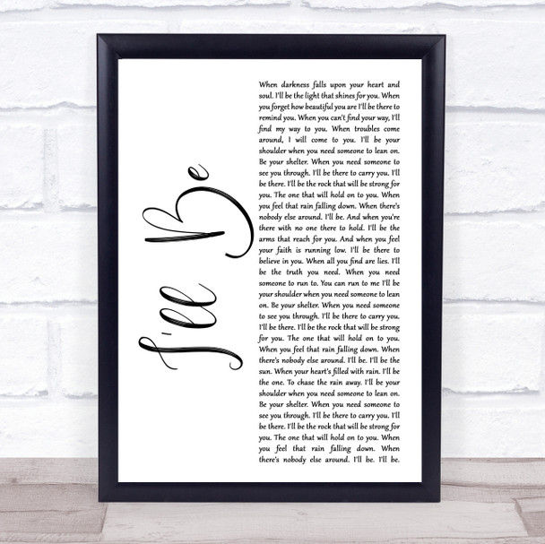 Reba McEntire I'll Be White Script Song Lyric Quote Music Print