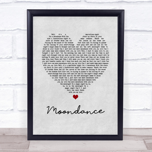 Van Morrison Moondance Grey Heart Song Lyric Quote Music Print