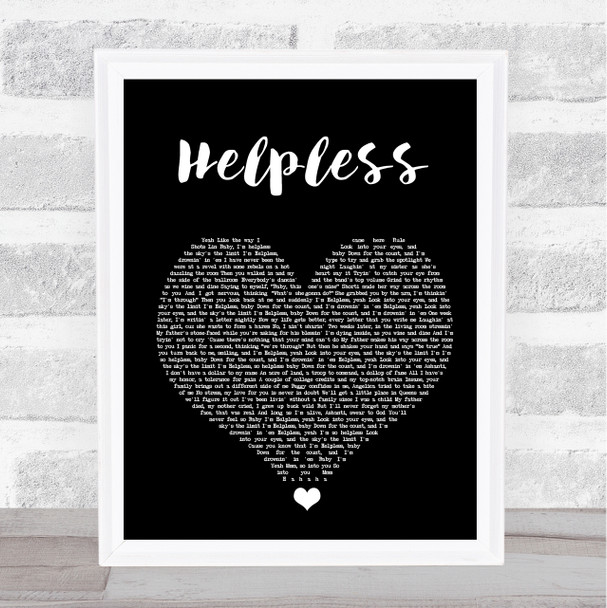 Ashanti Helpless Black Heart Song Lyric Quote Music Print