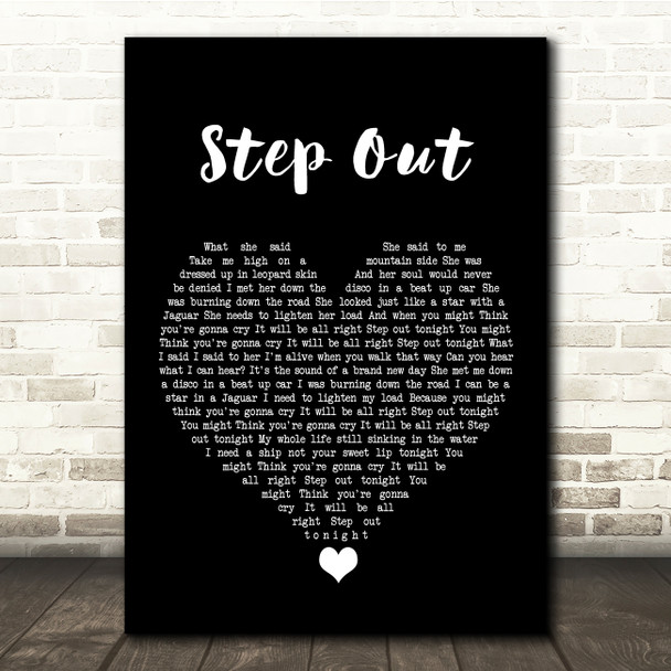 Oasis Step Out Black Heart Song Lyric Quote Music Print