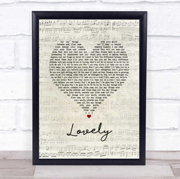 Twenty One Pilots Lovely Script Heart Song Lyric Quote Music Print