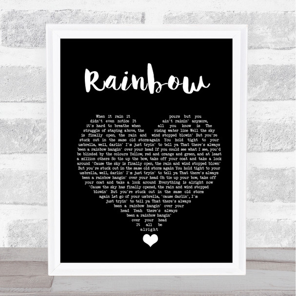 Kacey Musgraves Rainbow Black Heart Song Lyric Quote Music Print