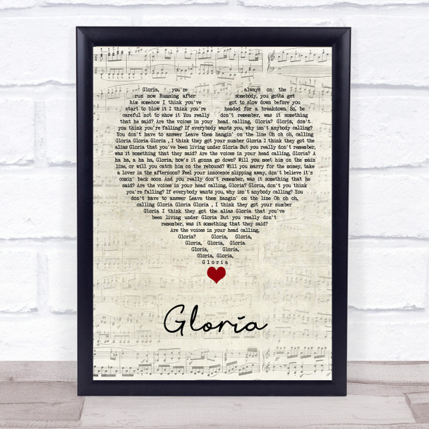 Laura Branigan Gloria Script Heart Song Lyric Quote Music Print
