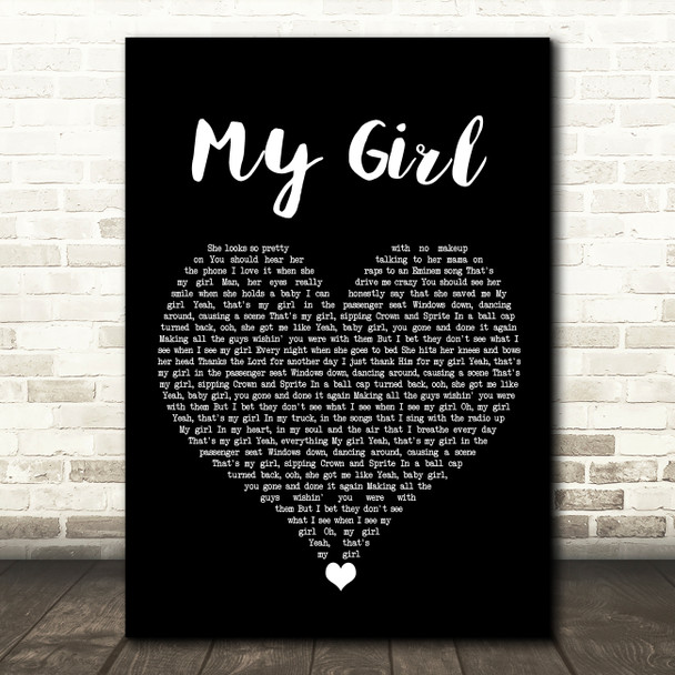 Dylan Scott My Girl Black Heart Song Lyric Quote Music Print