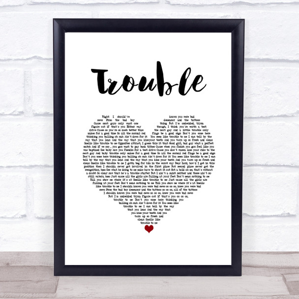 Iggy Azalea Trouble White Heart Song Lyric Quote Music Print