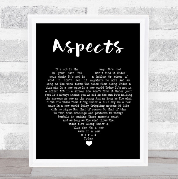 Paul Weller Aspects Black Heart Song Lyric Quote Music Print