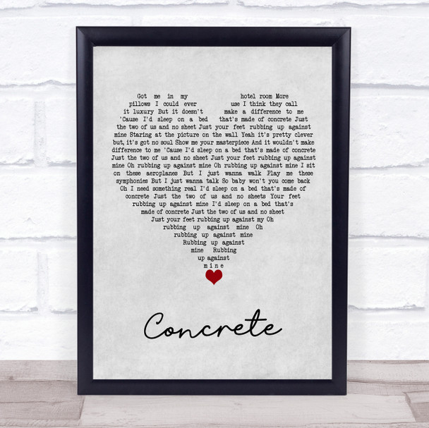 Tom Odell Concrete Grey Heart Song Lyric Quote Music Print