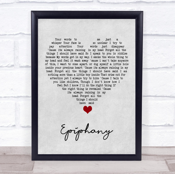 Staind Epiphany Grey Heart Song Lyric Quote Music Print