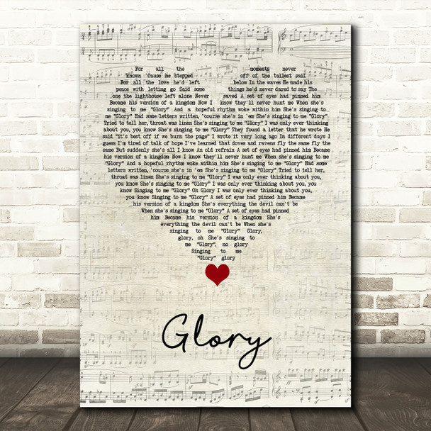 Dermot Kennedy Glory Script Heart Song Lyric Quote Music Print