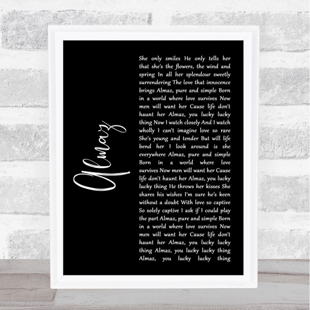 Randy Crawford Almaz Black Script Song Lyric Quote Music Print