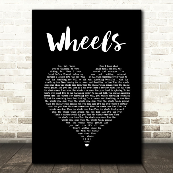 Foo Fighters Wheels Black Heart Song Lyric Quote Music Print