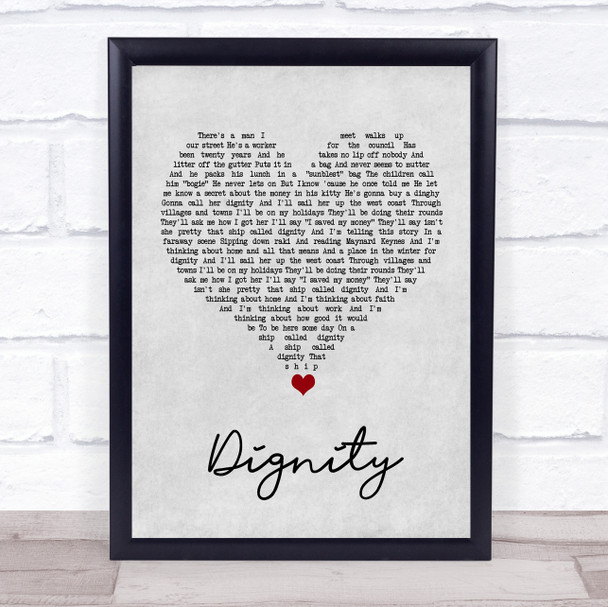 Deacon Blue Dignity Grey Heart Song Lyric Quote Music Print