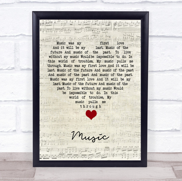 John Miles Music Script Heart Song Lyric Quote Music Print