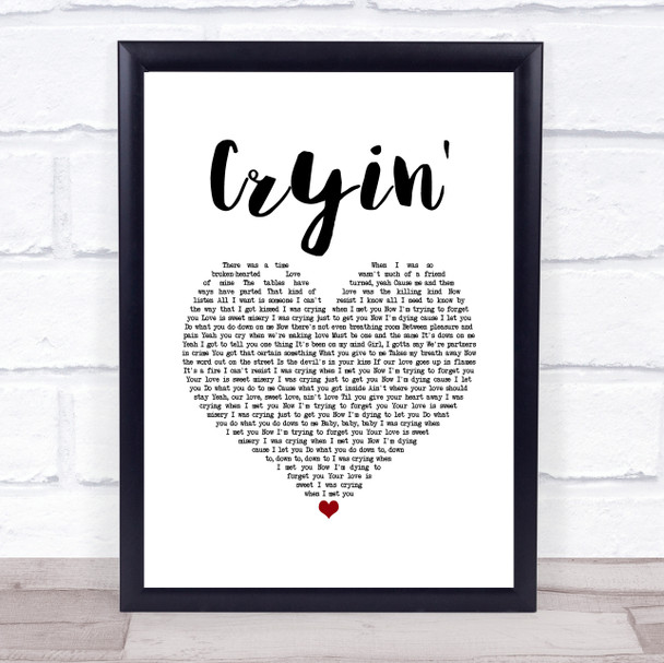 Aerosmith Cryin' White Heart Song Lyric Quote Music Print