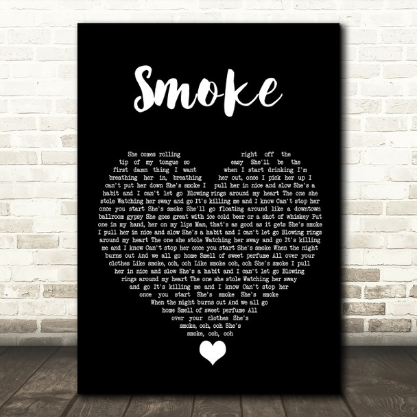 A Thousand Horses Smoke Black Heart Song Lyric Quote Music Print