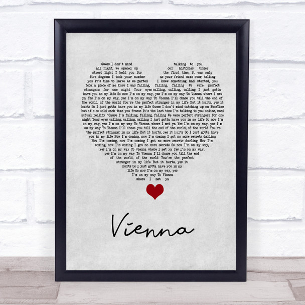 Declan J Donovan Vienna Grey Heart Song Lyric Quote Music Print