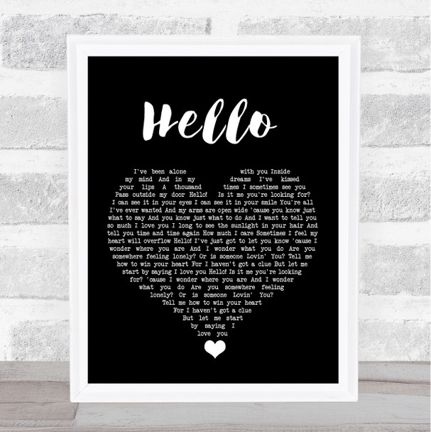 Lionel Richie Hello Black Heart Song Lyric Quote Music Print