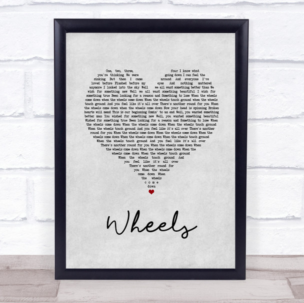Foo Fighters Wheels Grey Heart Song Lyric Quote Music Print