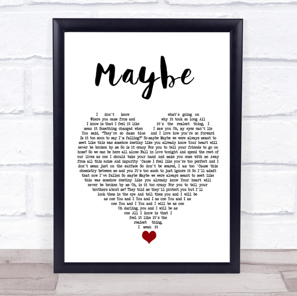James Arthur Maybe White Heart Song Lyric Quote Music Print