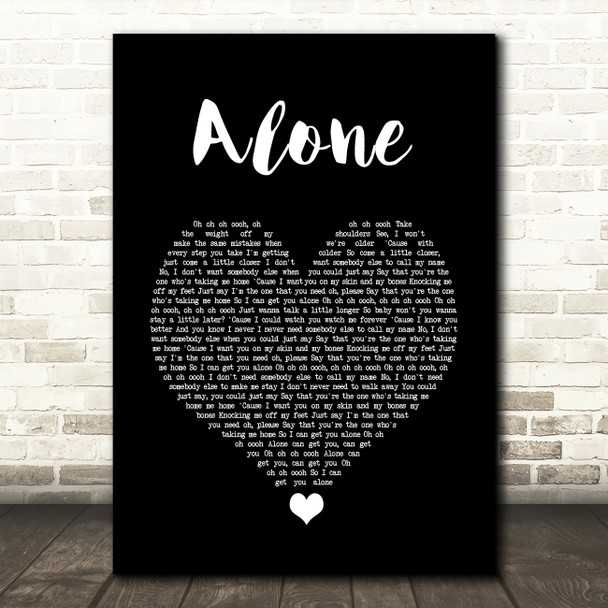Jessie Ware Alone Black Heart Song Lyric Quote Music Print