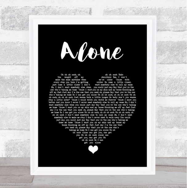Jessie Ware Alone Black Heart Song Lyric Quote Music Print
