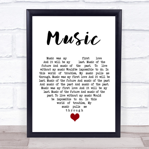 John Miles Music White Heart Song Lyric Quote Music Print