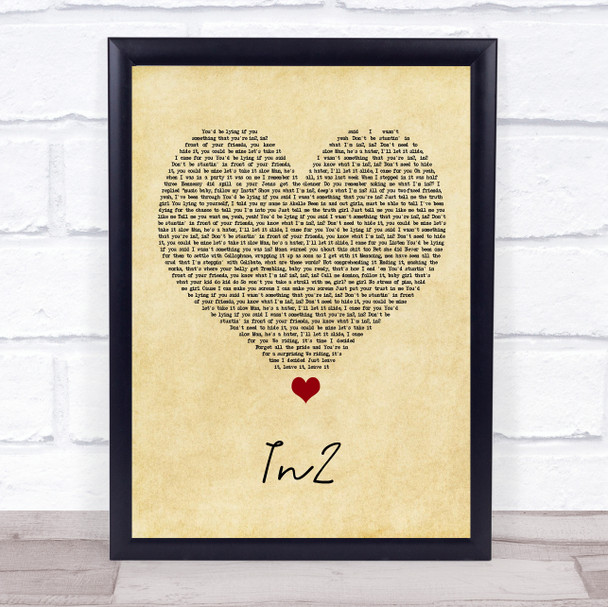 WSTRN In2 Vintage Heart Song Lyric Quote Music Print