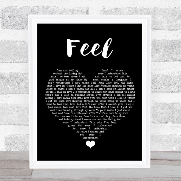 Robbie Williams Feel Black Heart Song Lyric Quote Music Print